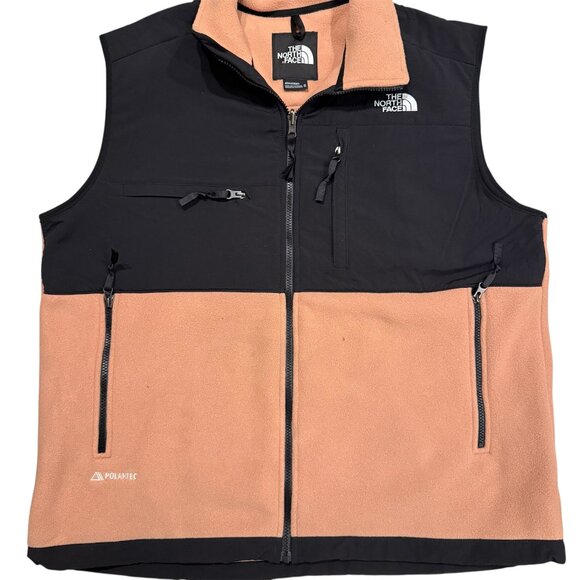 The North Face Men's Size XL Denali Full Zip Vest Almond Butter Tan Black - Picture 1 of 6